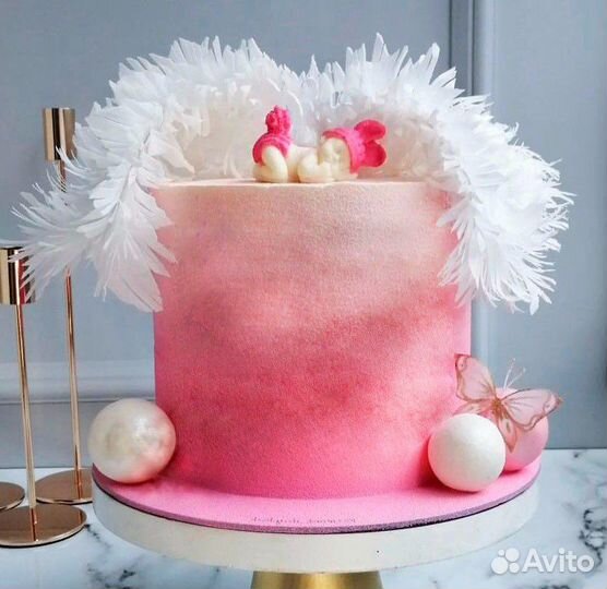 Топпер на торт зеркальный акрил