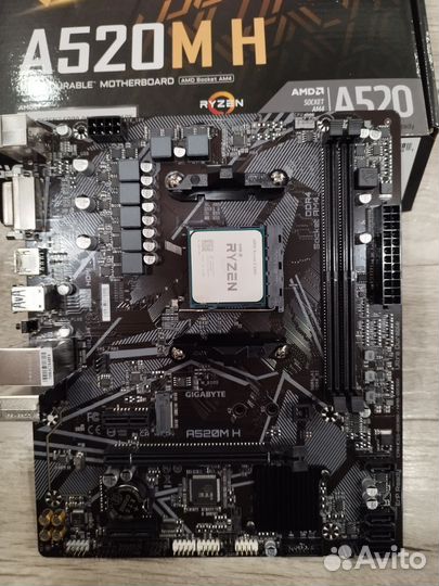 Комплект ryzen 5 5500,a520m k,ddr4 8+8,кулер rgb