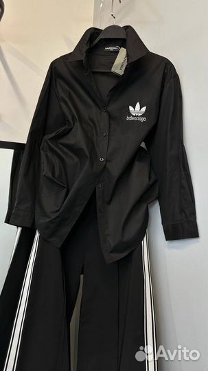 Классическая рубашка adidas balenciaga оверсайз