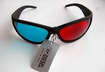 Анаглифные очки 3D (ред/циан)