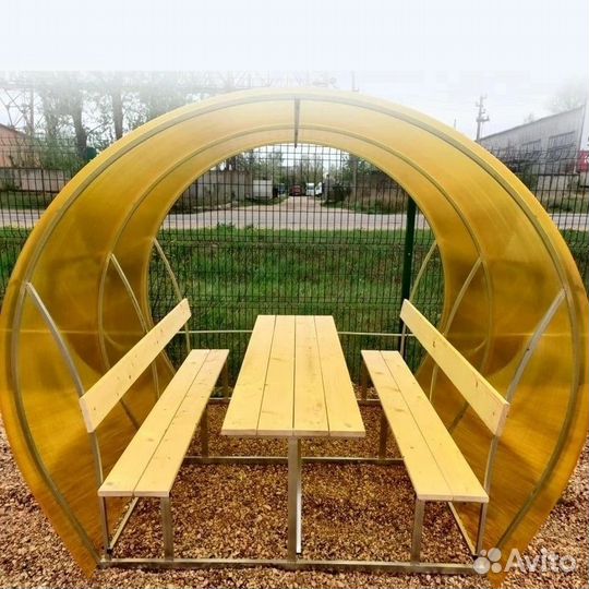 Беседки оцинкованные, Цена с полик-ом и доской
