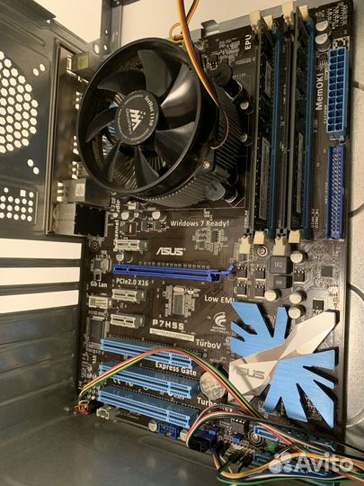 Материнская плата +Процессор+ озу +Куллер +Корпус