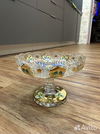 Ваза конфетница хрусталь чехия диаметр 15 см