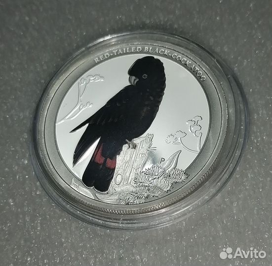 Краснохвостый чёрный Какаду 50 центов Австралии