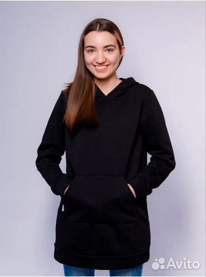 Удлиненный худи унисекс 146 - 152 размер