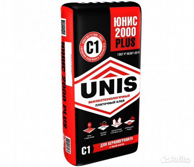 2000 unis Plus клей плиточный юнис 25 кг