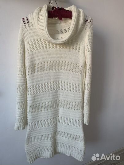 Платье белое ажурное туника свитер