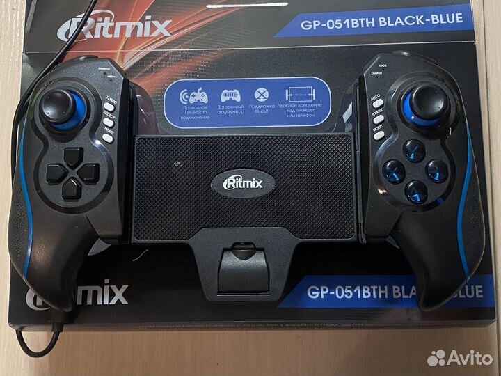 Джостик для телефона Ritmix GP-051BTH black-blue