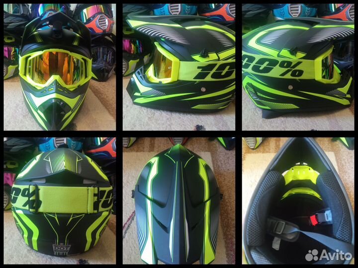 Кроссовый шлем с очками