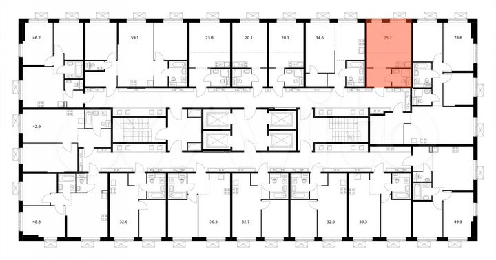 Квартира-студия, 25,7 м², 22/33 эт.