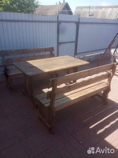 Садовая мебель. Деревянная мебель. Скамейка. Стол