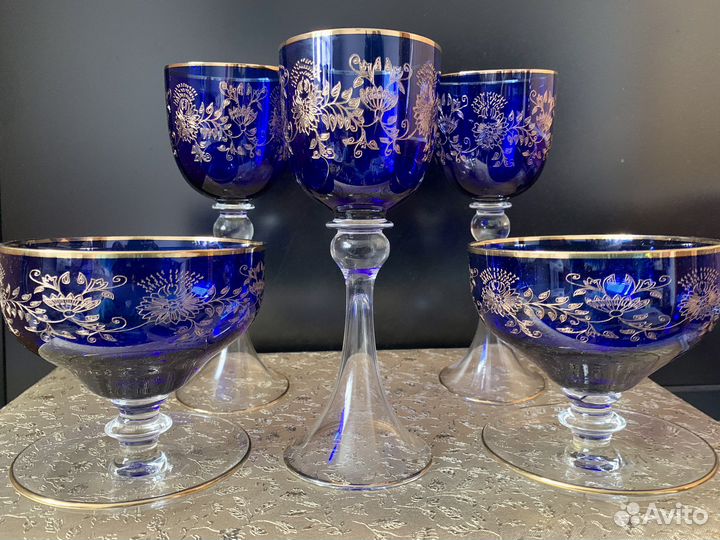 Фужеры, бокалы, рюмки, креманки Богемия