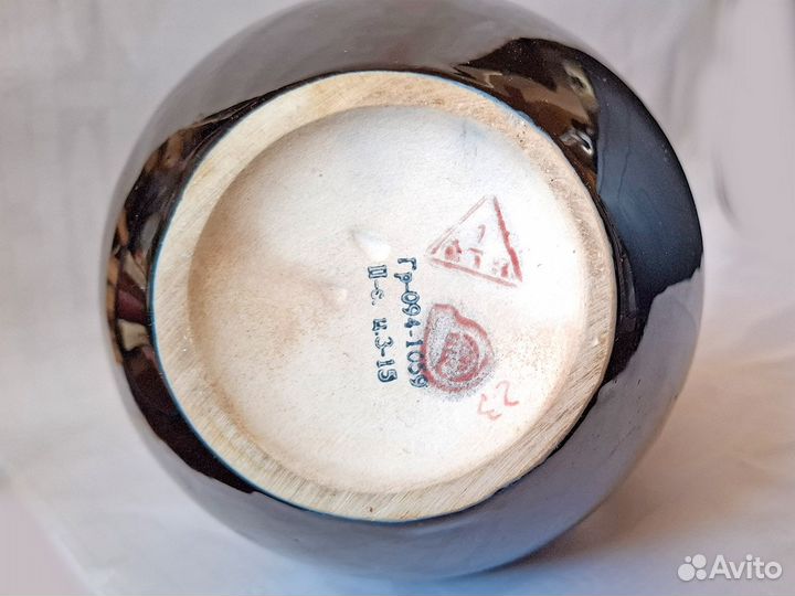 Керамический кувшин ваза с ручкой СССР, с дефектом
