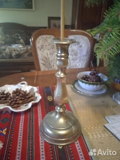 Подсвечник латунь старинный