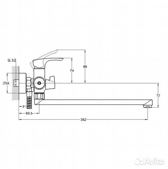 Смеситель Solone FAB7-A020 для ванной