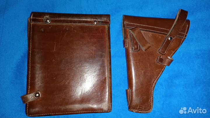 Кожаные планшет и кобура СССР