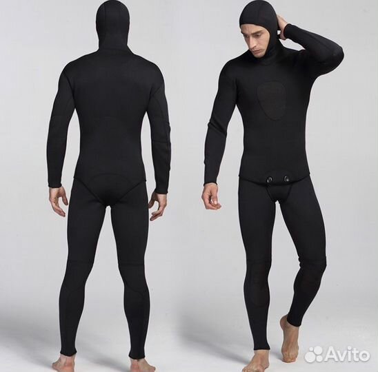 Гидрокостюм для дайвинга раздельный с капюшоном