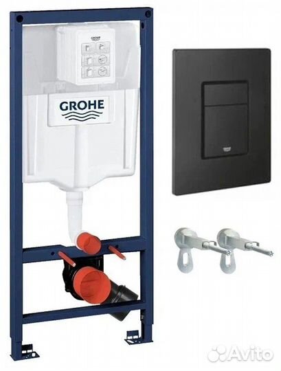 Инсталляция Grohe с черной кнопкой 38811KF0