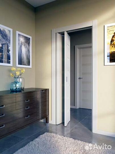 Двepь складная книжка межкомнатная