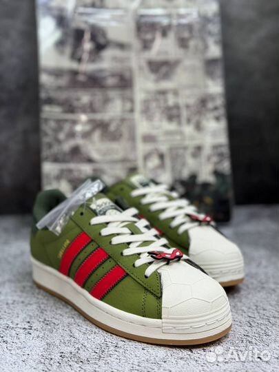 Adidas superstar shelltoe green