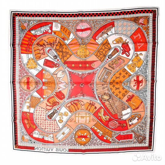 Шелковый платок-каре Louis Vuitton Jeu De Louis 90