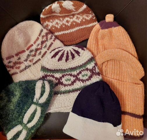 Шапочки вязаные пакетом (6 штук)