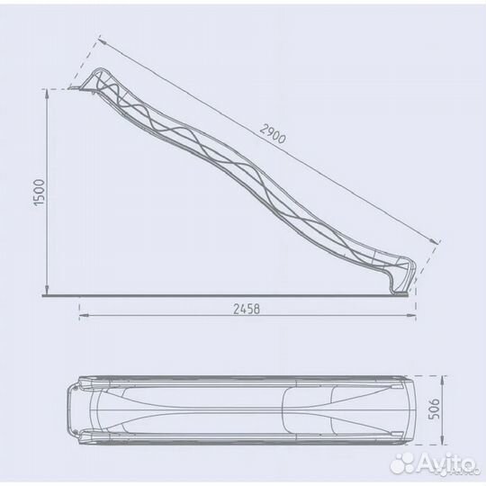 Горка - скат детская с подключением воды
