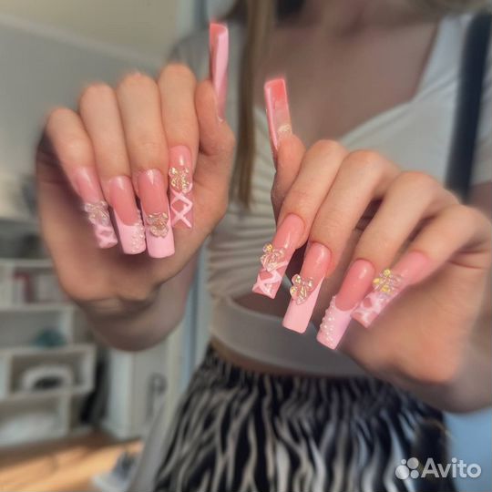 Маникюр наращивание ногтей