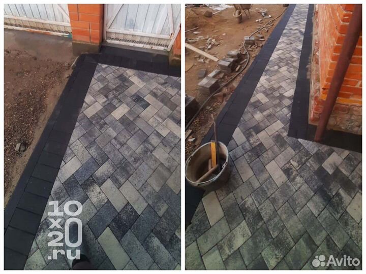 Тротуарная плитка, брусчатка, бордюры под ключ