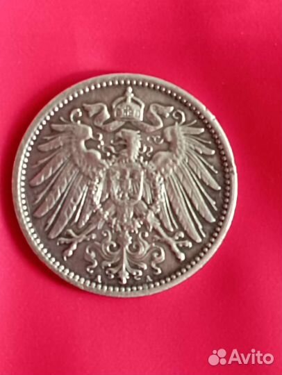 Монета 1 марка 1914 год А (Берлин)