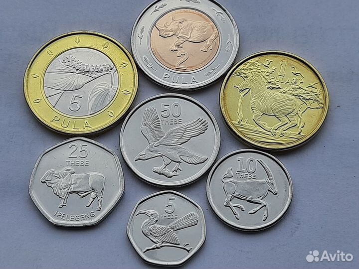 Монеты Ботсваны,Казахстана,Бразилии,Туркменистана