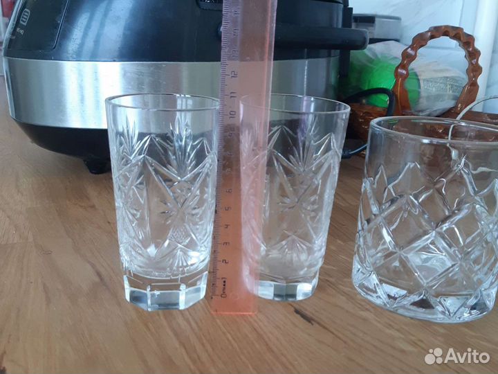 Хрустальные стаканы СССР и рюмочка