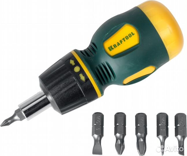 Реверс. отвертка Kraftool Kompakt-6, с битами, (26