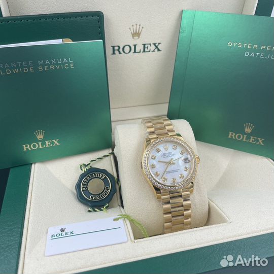 Rolex datejust 31mm желтое золото с камнями