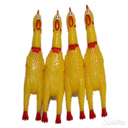 Игрушка-пищалка резиновая курица