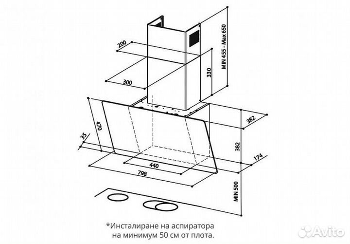 Вытяжка faber 110.0456.116 faber glam-light EV8P WH/WG A80