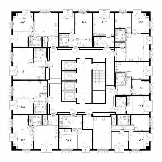 Квартира-студия, 24,7 м², 26/26 эт.