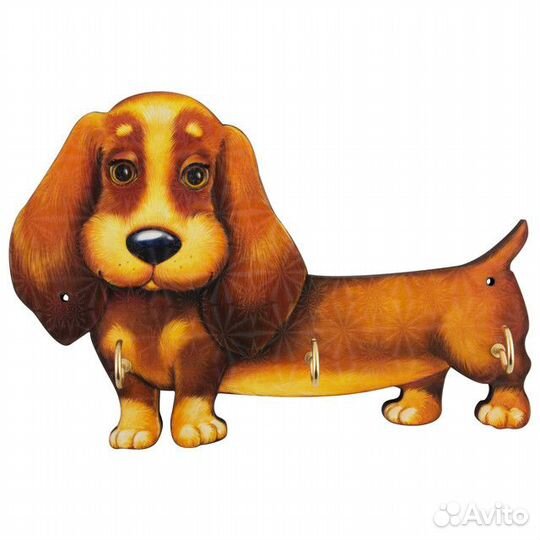 Ключница собака 220х3х140мм мдф/картон/металл