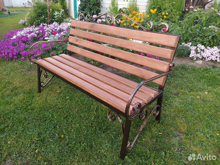 Скамейка садовая кованая