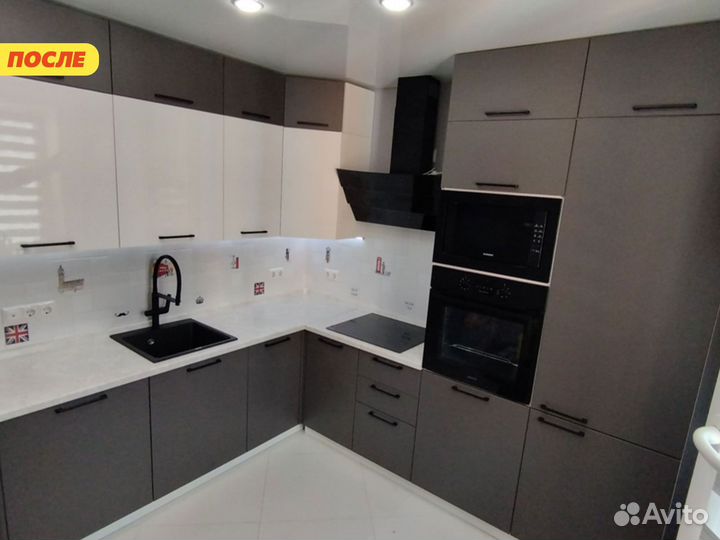 Апгрейд кухни с заменой фасадов столешницы