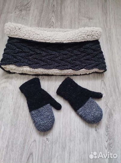 Снуд zara и варежки на мальчика