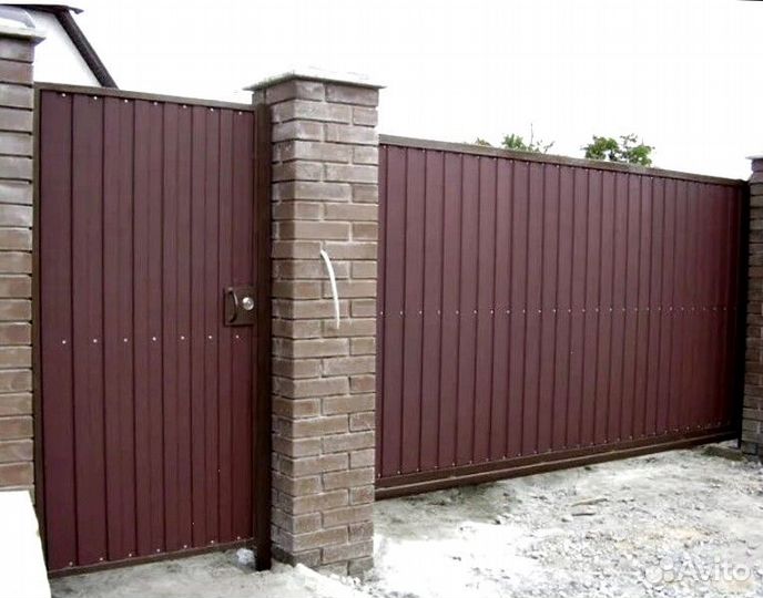 Ворота откатные металлические прочные