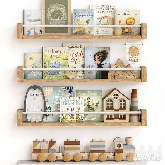 Полка настенная деревянная, для книг и журналов