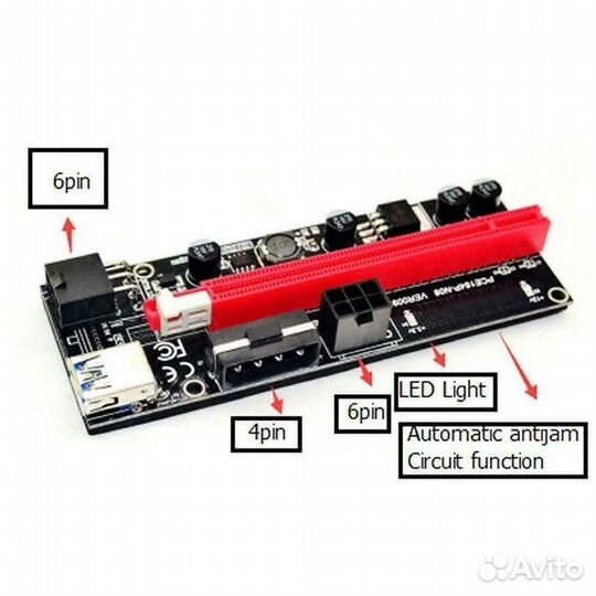 Райзер Ver009S Usb PCI-E Новые