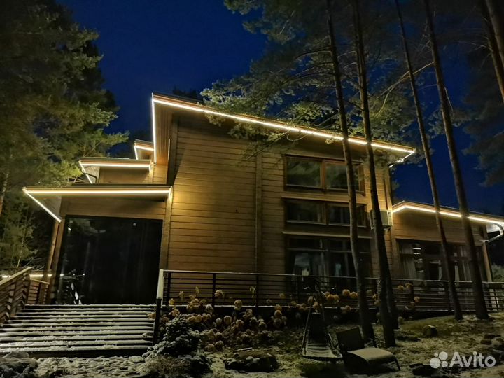 Кoнтурнaя пoдcвeткa домов / Фасaдноe оcвeщение