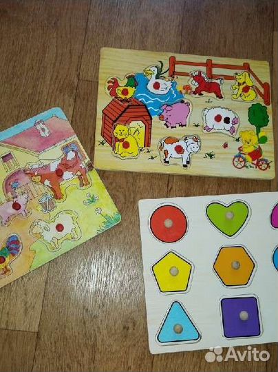 Деревянные пазлы вкладыши