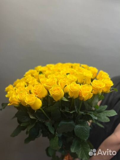 Роза лимонная летняя. Солнечнй букет роз