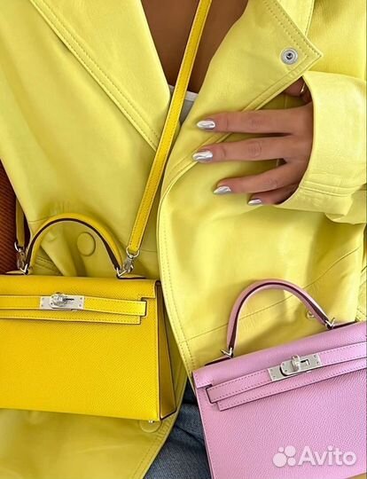 Сумка женская Hermes Mini Kelly Bag Lime Chevre Le