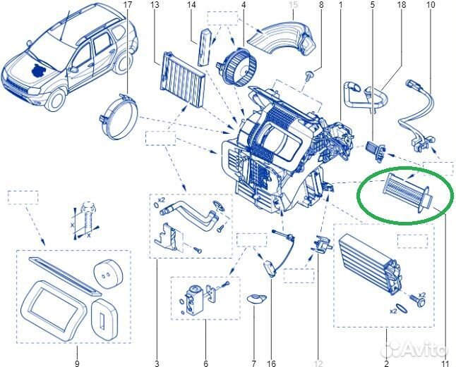 Радиатор отопителя (печки) Renault Duster HSM