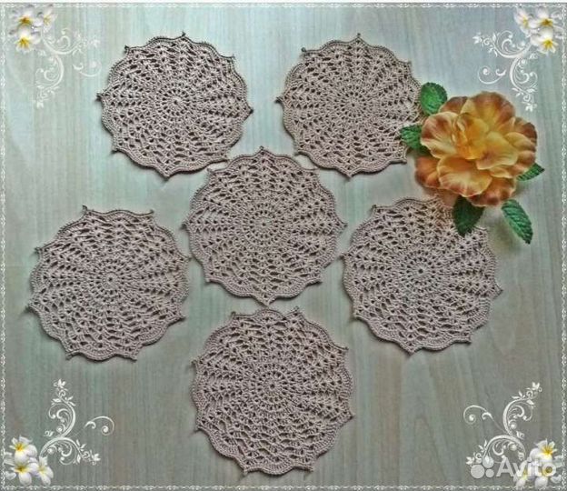 Вязаные мини салфетки